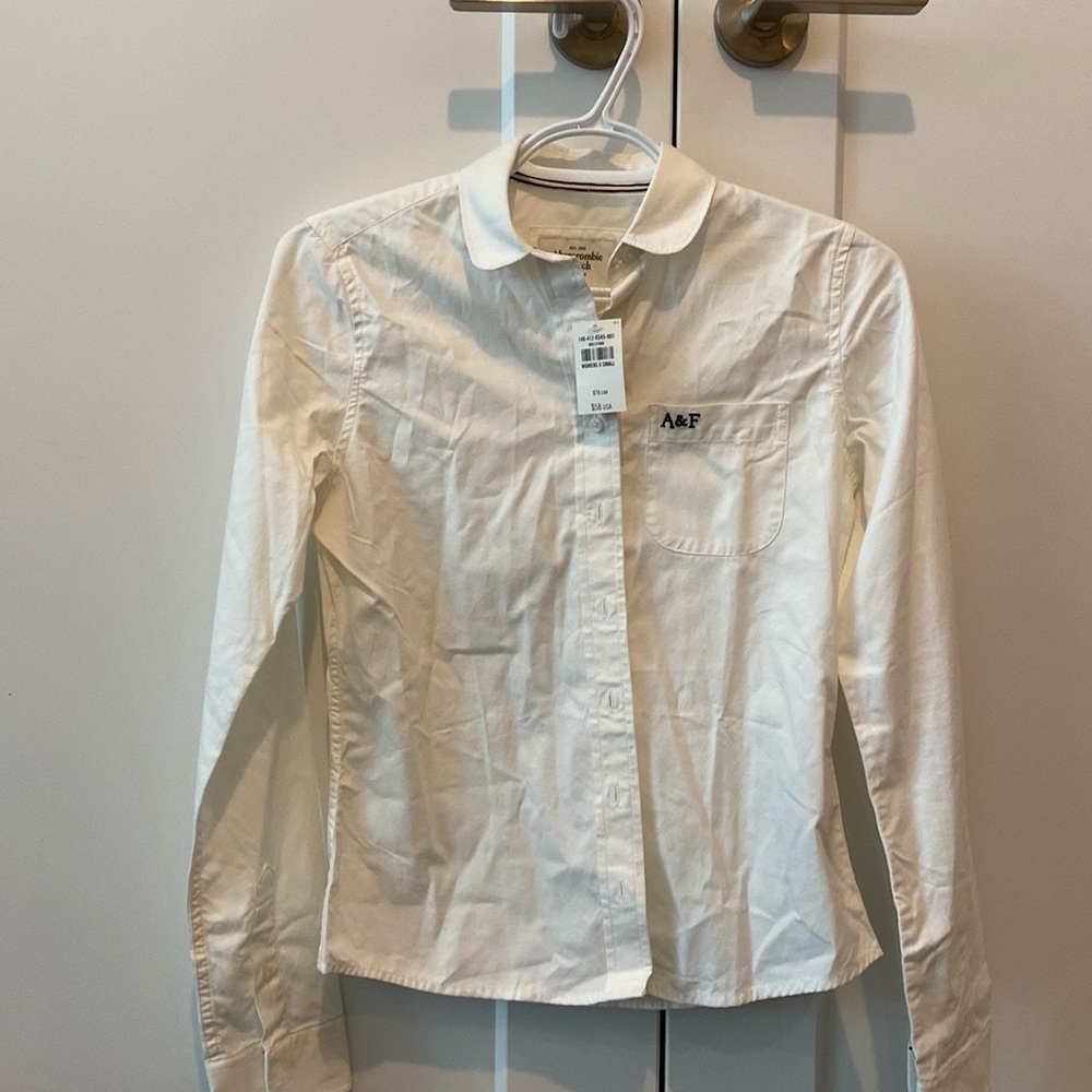 Abercrombie & Fitch Cream Collared Shirt